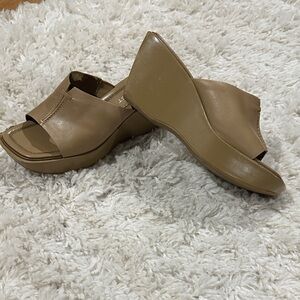 Nine West Brown Leather Mules